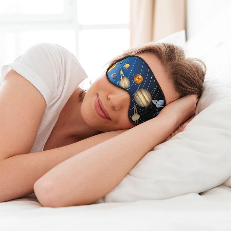 2026太空印花卡通可爱睡眠眼罩遮光睡觉旅行现货儿童眼罩批发logo