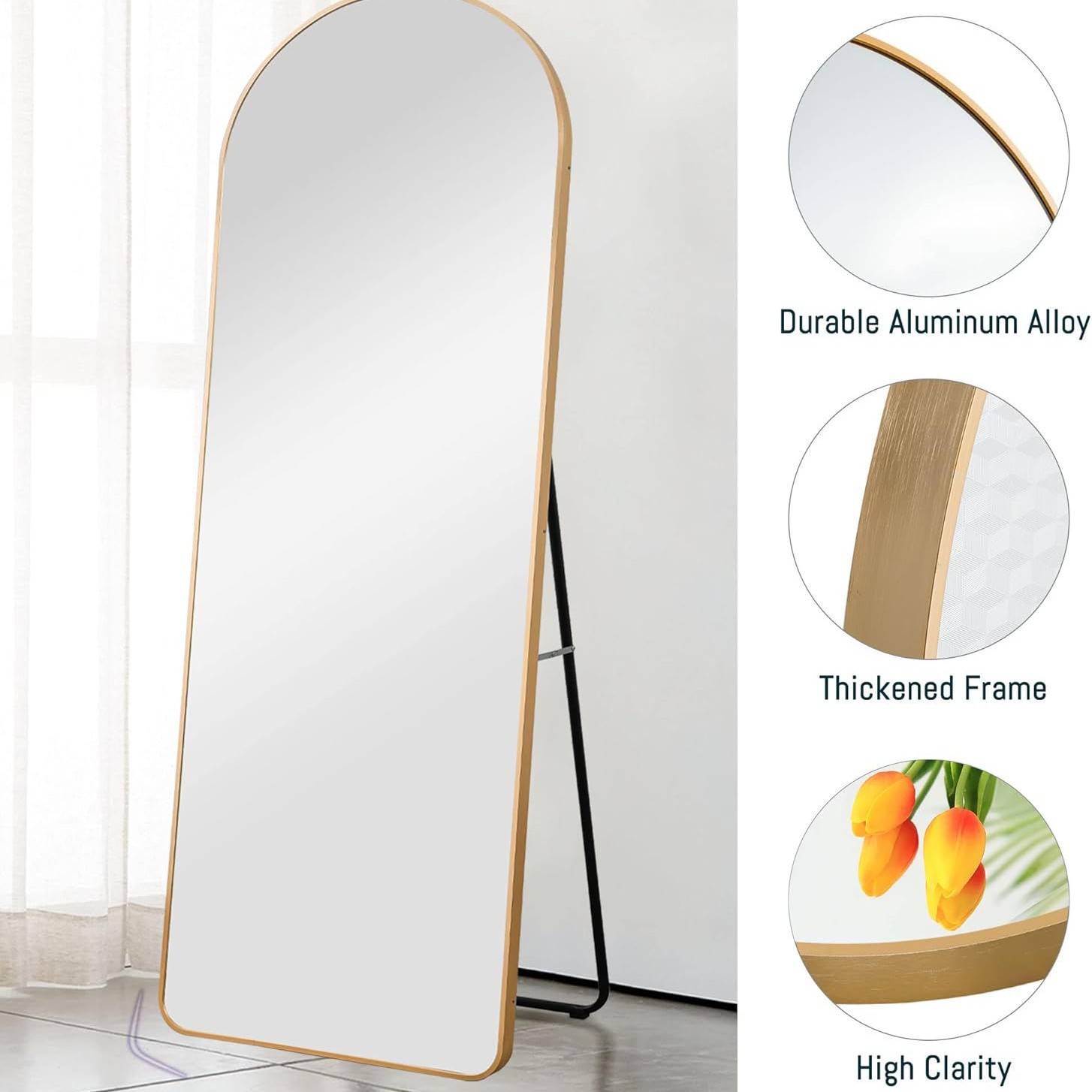 全身镜落地镜家用女生网红ins风穿衣镜挂墙试衣镜卧室立体大镜子产品图