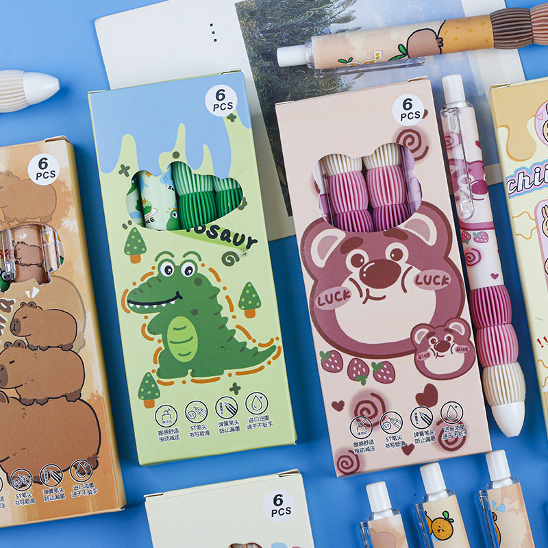 The new Lupi gradient color cover ST head cartoon high appearance level student press gel pen quick drying smooth practice pen details Picture