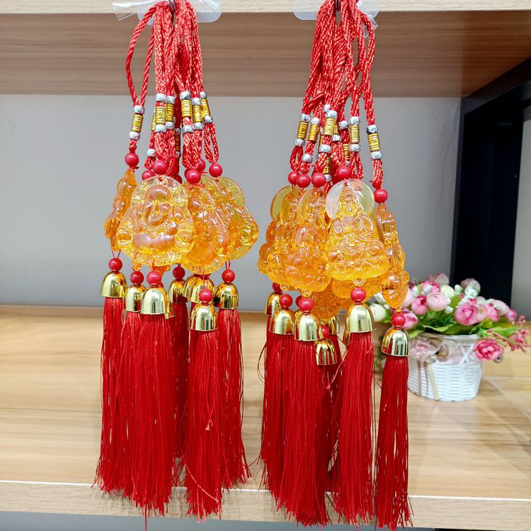【1-3区】大金佛 挂件 50/捆	饰挂件汽车内部钥匙挂件金佛像挂件大号观音佛流苏挂坠2元批发