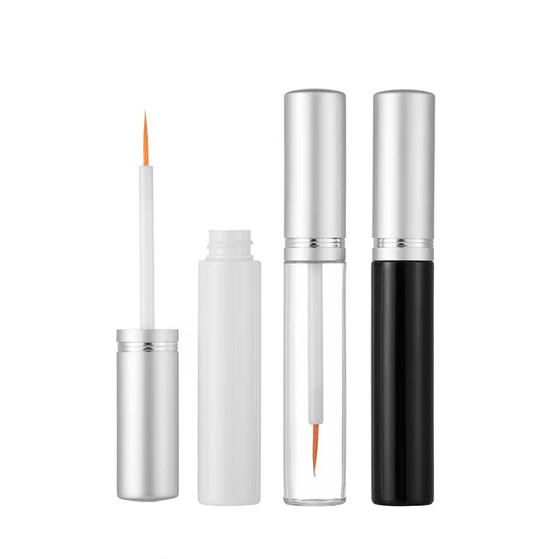 Transparent plastic water bottle, black cap, silver mascara tip, anti-allergy eyelash glue, long-lasting adhesion beauty tool Item Picture