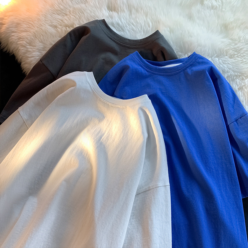 2003 Upgraded 100% pure cotton short-sleeved T-shirt for men and women, a basic solid white T-shirt base layer for summer Specification drawing