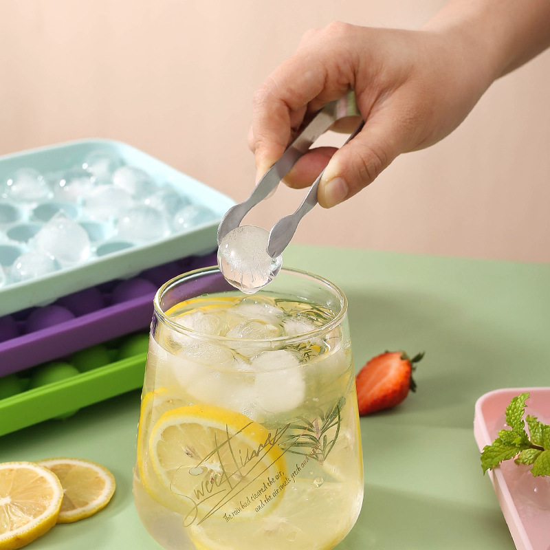 现货25格硅胶圆球冰格硅胶模具带盖水果冰块模具易脱模小圆冰球模细节图