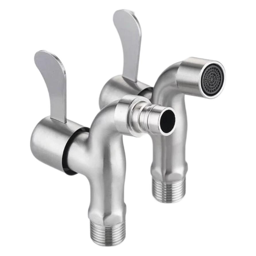 水龙头家用304不锈钢洗衣机龙头6分水笼头4分水嘴户外拖把池龙头白底实物图