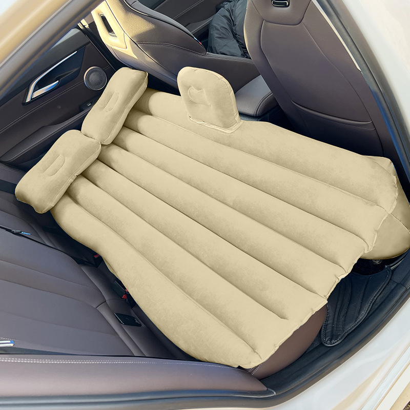 Folding car inflatable bed, PVC flocking car inflatable mattress, SUV in-car travel inflatable bed interior products details Picture