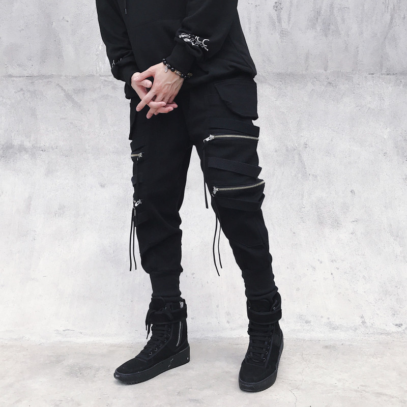Men's workwear pants with tight legs, Korean style, trendy American street loose, bf Trend brand hiphop pants Specification image