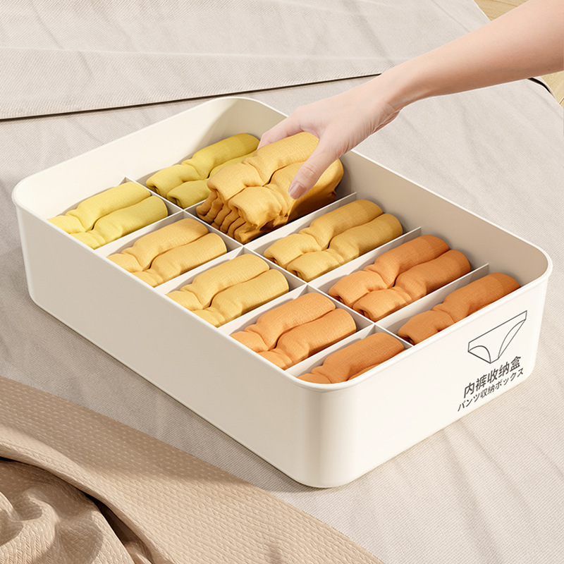 Underwear and underpants storage box, sock storage wonder, home wardrobe, dormitory close-fitting clothes three-in-one organization box Specification image