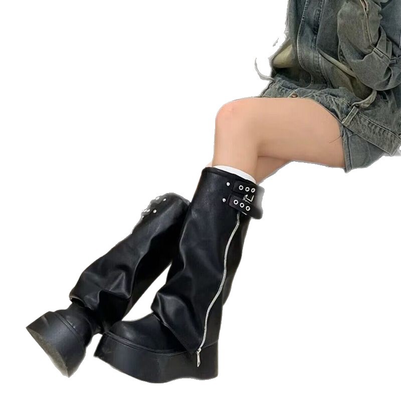 Thick-soled trouser boots, Western Knight boots, 2025 new style bestsellers, long boots, women's autumn and winter knee-length skinny high boots Item Picture