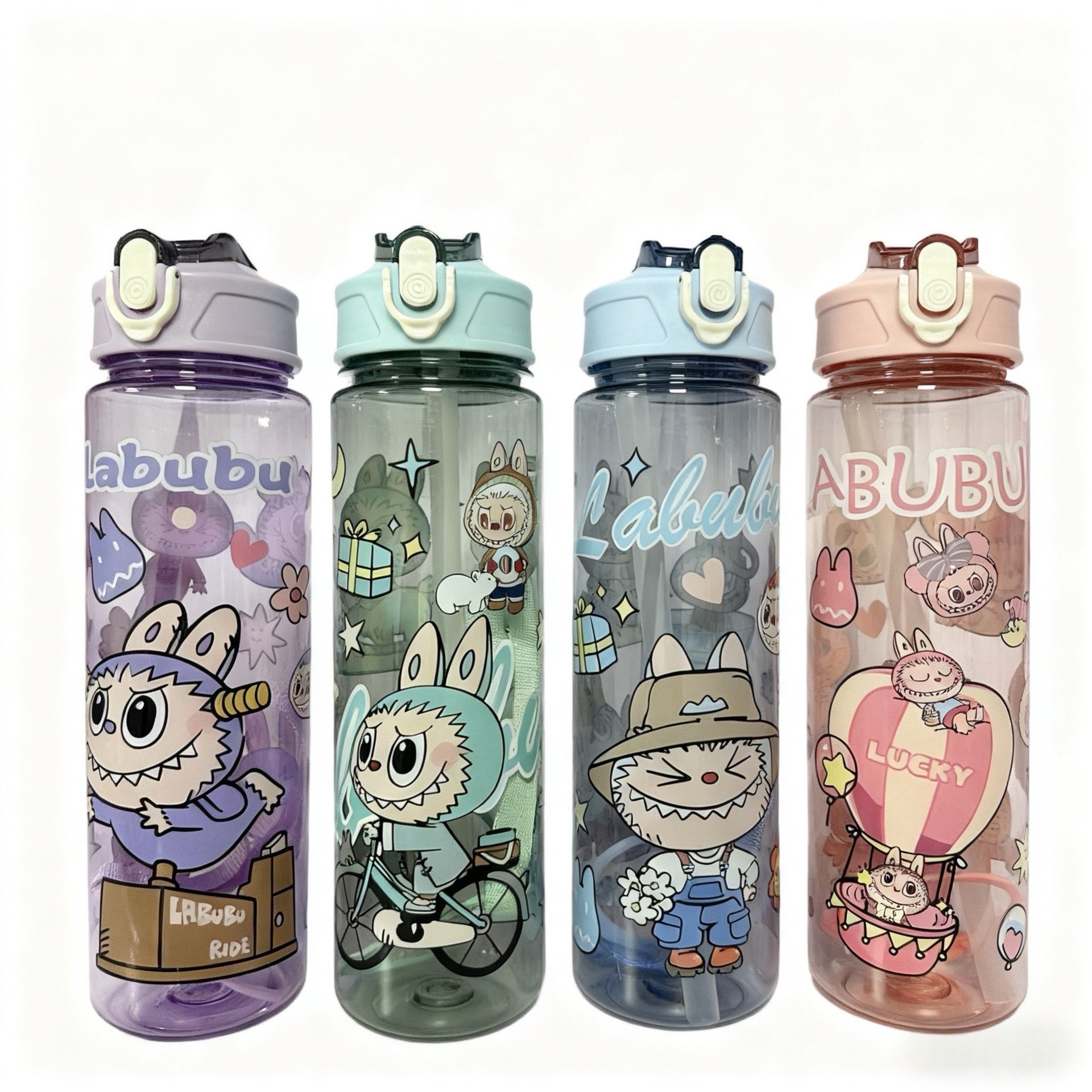 New cross-border bountiful plastic cup with straw, Kapibara cartoon water cup with handle, 800ML Item Picture