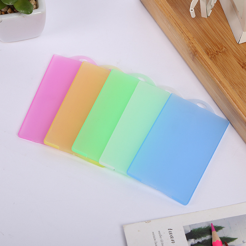 Jinwang Stationery colorful transparent frosted bank card case, bus card case, meal card case, ID card case, subway card protective case Specification image