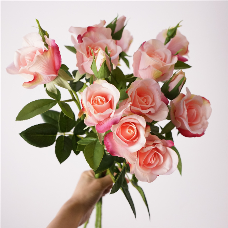 手感保湿玫瑰仿真花多头泡泡玫瑰客厅餐桌茶几装饰摆件婚庆布置细节图