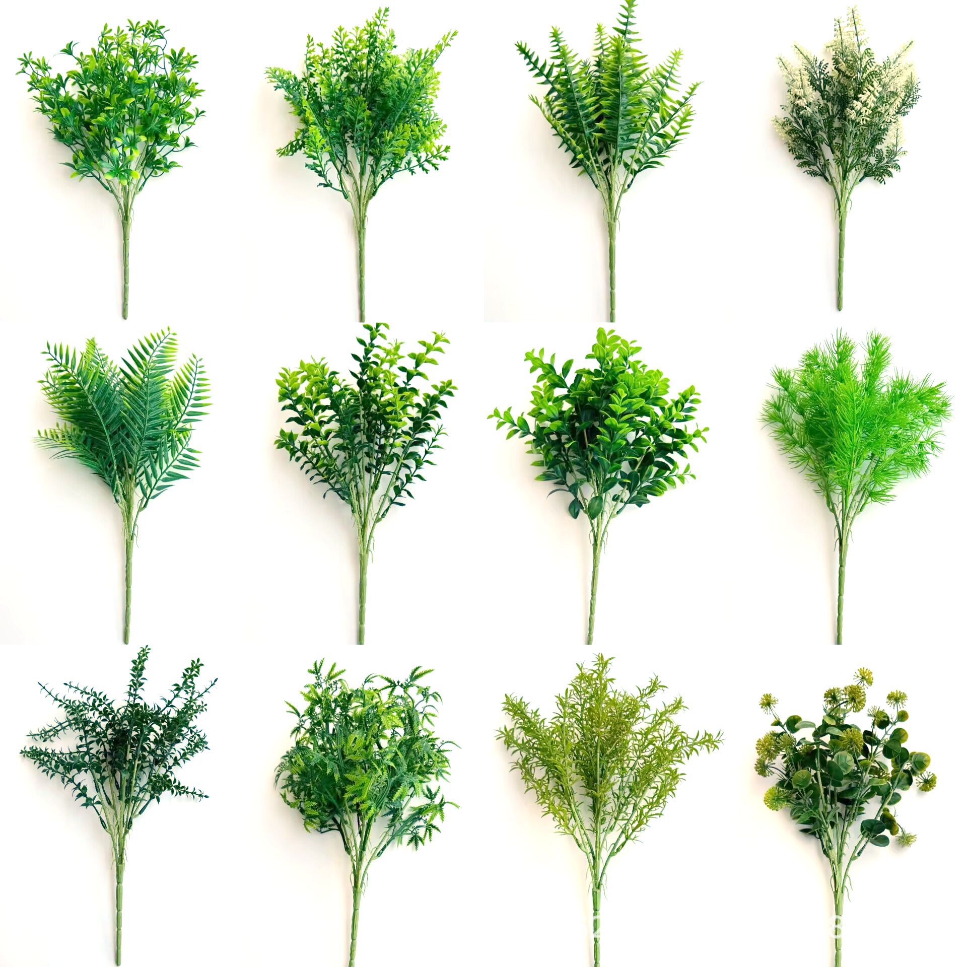 批发仿真植物网红绿植尤加利叶竹叶把束系列绿叶绿植塑料水草把束