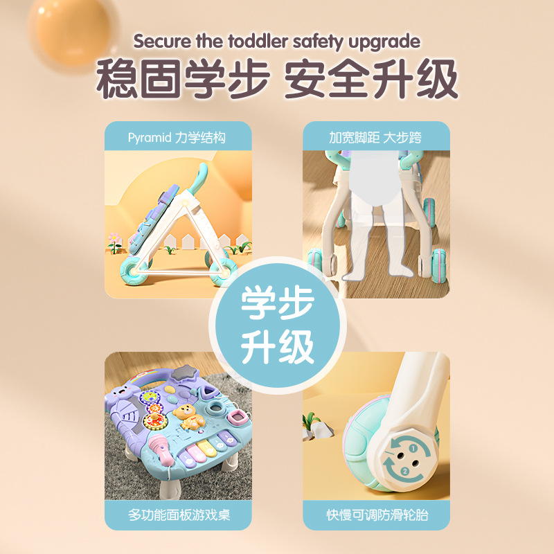 Baby walker anti-O-shaped leg, multi-functional anti-drop and anti-rollover, girls and boys, adjustable walking stroller toy Application Scenario