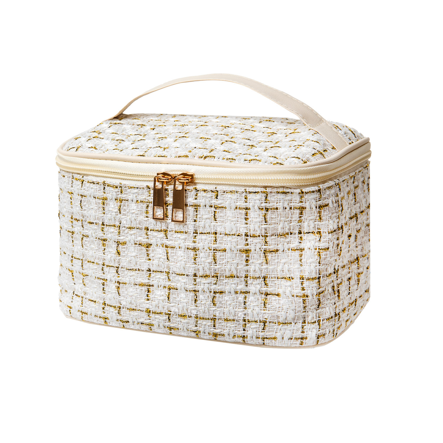 Korean version of the popular chanel-style makeup bag, large-capacity travel handbag, women's cosmetics storage bag, portable and popular style Item Picture