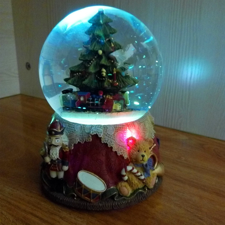 Craft gifts, Christmas music, crystal balls, colored lights, Christmas trees, little trains, music boxes, creative gift ornaments Specification image