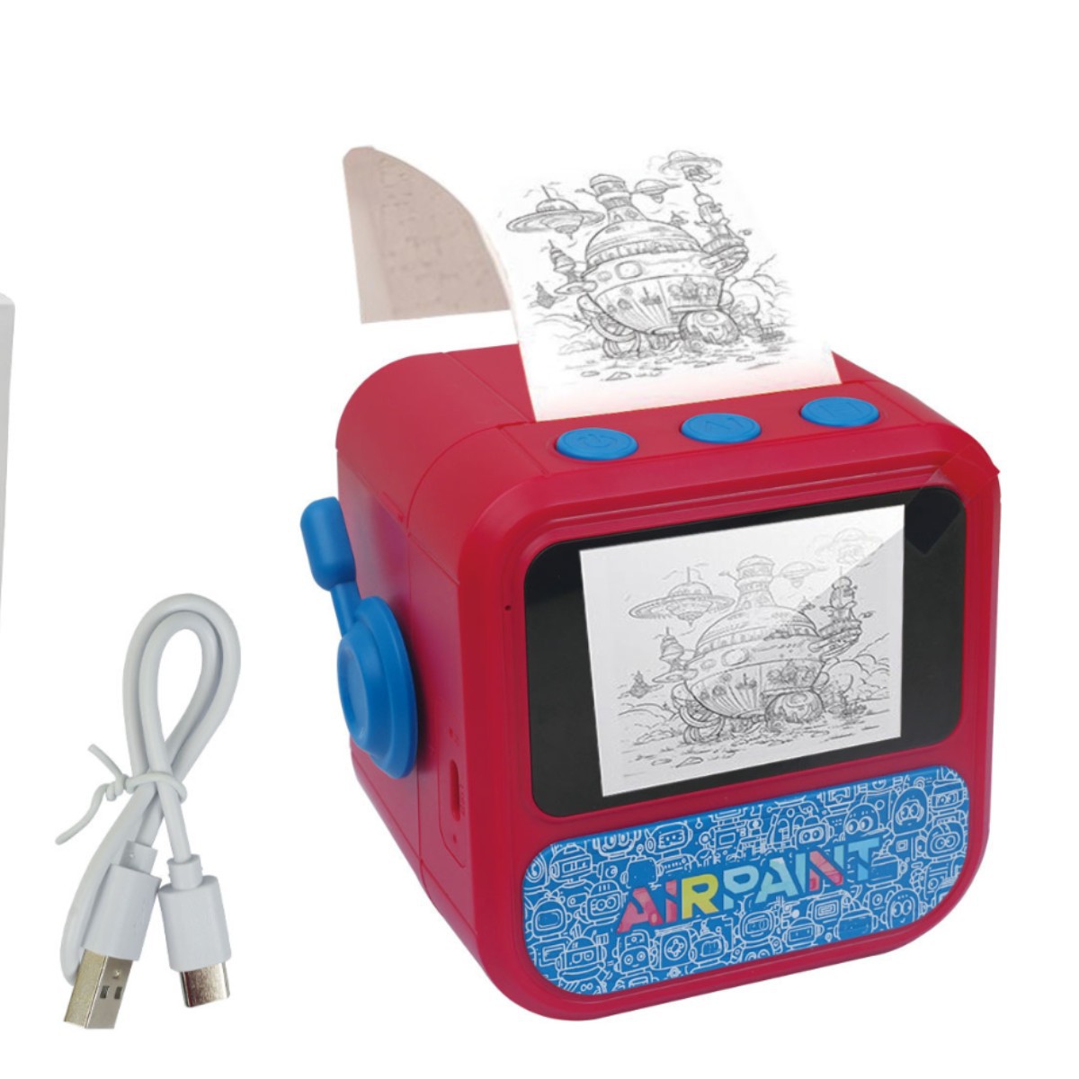 新款AI便携式无线蓝牙儿童语音图片ai打印玩具相机玩具