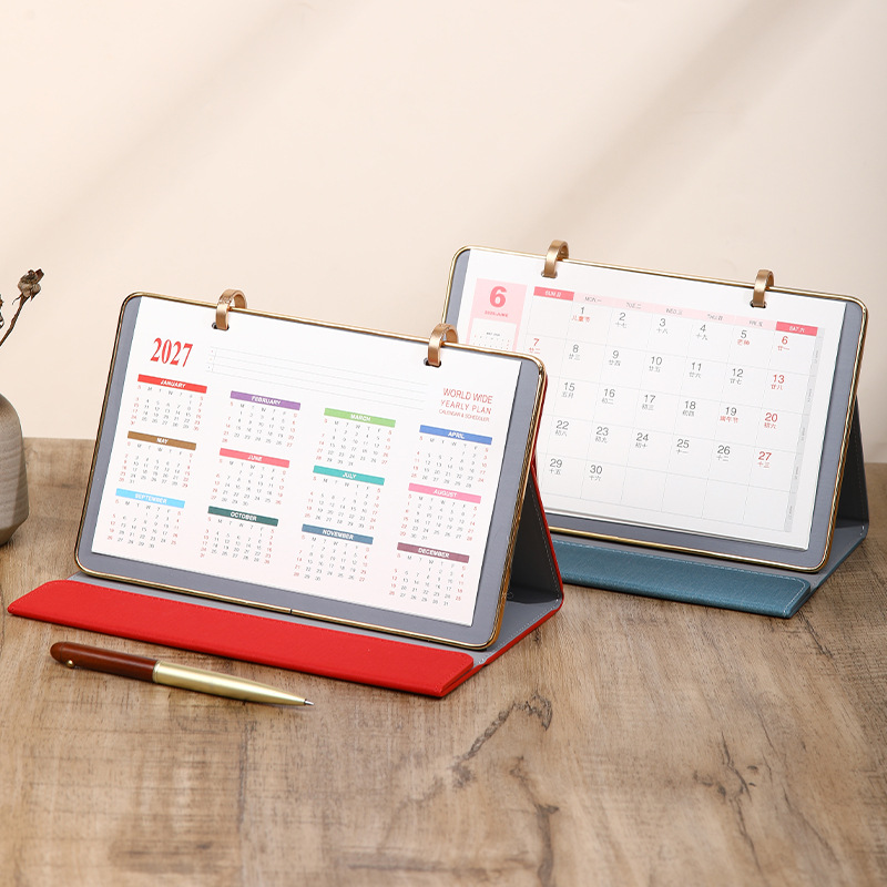 Zhouzhou Calendar 2026 Year of the Horse Desk Calendar: Simple and Modern Large Grid Office note-taking Desk calendar, Advertising Customized Gift Box style Specification image