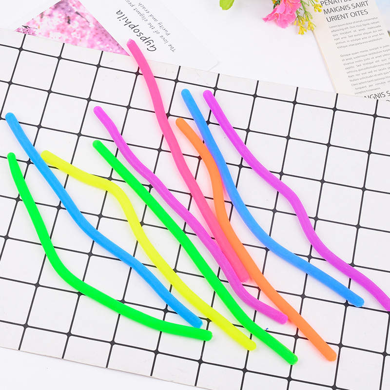 厂家直供发泄玩具彩色拉力绳解压软胶面条绳减压神器创意拉拉乐