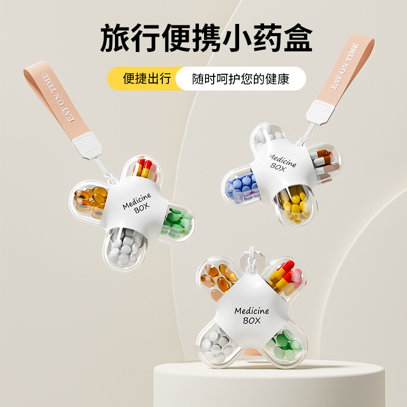 Portable daily three meals pills, essential travel separation and storage box, medicine box dispenser, medicine dispenser