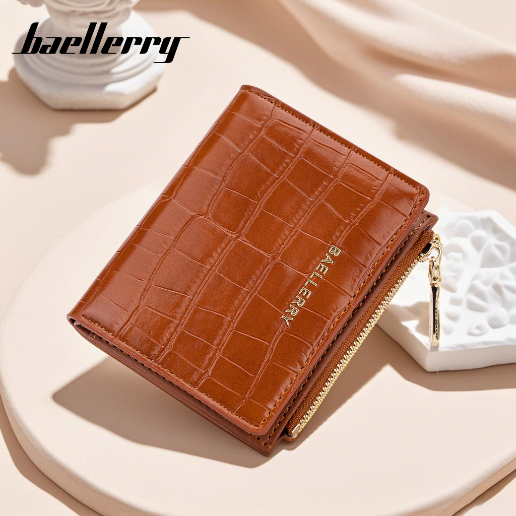 新款女士钱包短款女款高级感学生石头纹钱包ins女时尚pu拉链钱夹