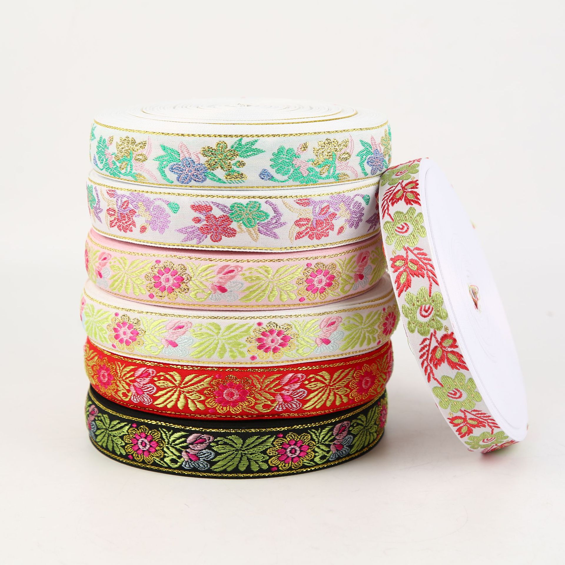 3cm estilo étnico bordado jacquard banda lazo cinta de tejido accesorios para el pelo clips para el cabello tiara ropa ropa bolsos tiras laterales details Picture
