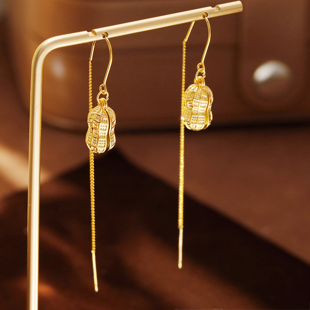 Hyacinth good fumi y jade colgante pendientes shake yin boom estilo orejeras moda femenina luz lujo alto sentido línea de la oreja details Picture