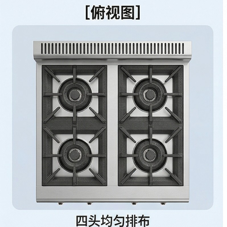 Kaiping commercial desktop gas four-head rice cooker, clay pot for cooking porridge 煲仔饭 gas stove, wok stove, kitchen equipment details Picture