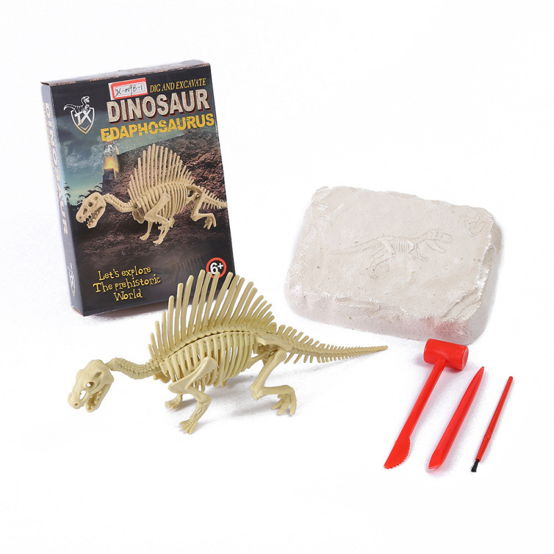 新款恐龙考古挖掘玩具儿童益智DIY拼接骨架仿真化石玩具地摊批发