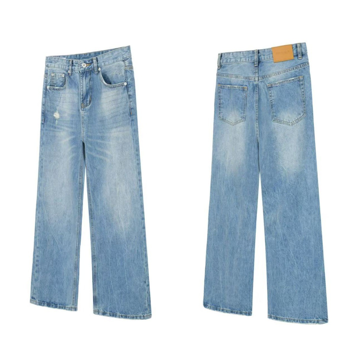 男士牛仔裤薄款/男士修身牛仔裤的夏天/牛子裤男士潮流/牛仔裤/牛仔裤加绒白底实物图