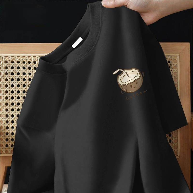 100% pure cotton short-sleeved T-shirt, a new summer Hong Kong-style ins trendy brand, loose and versatile student half-sleeved T-shirt top Application Scenario