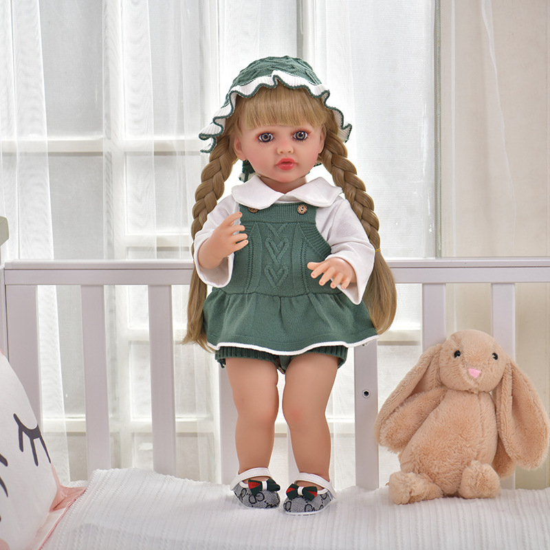 Cross-border new 55cm soft rubber simulation rebirth doll Russian dialogue vinyl doll children's doll toy Specification image