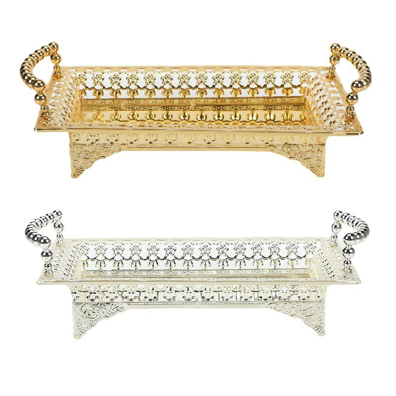 收纳盘/不锈钢小托盘欧白底实物图