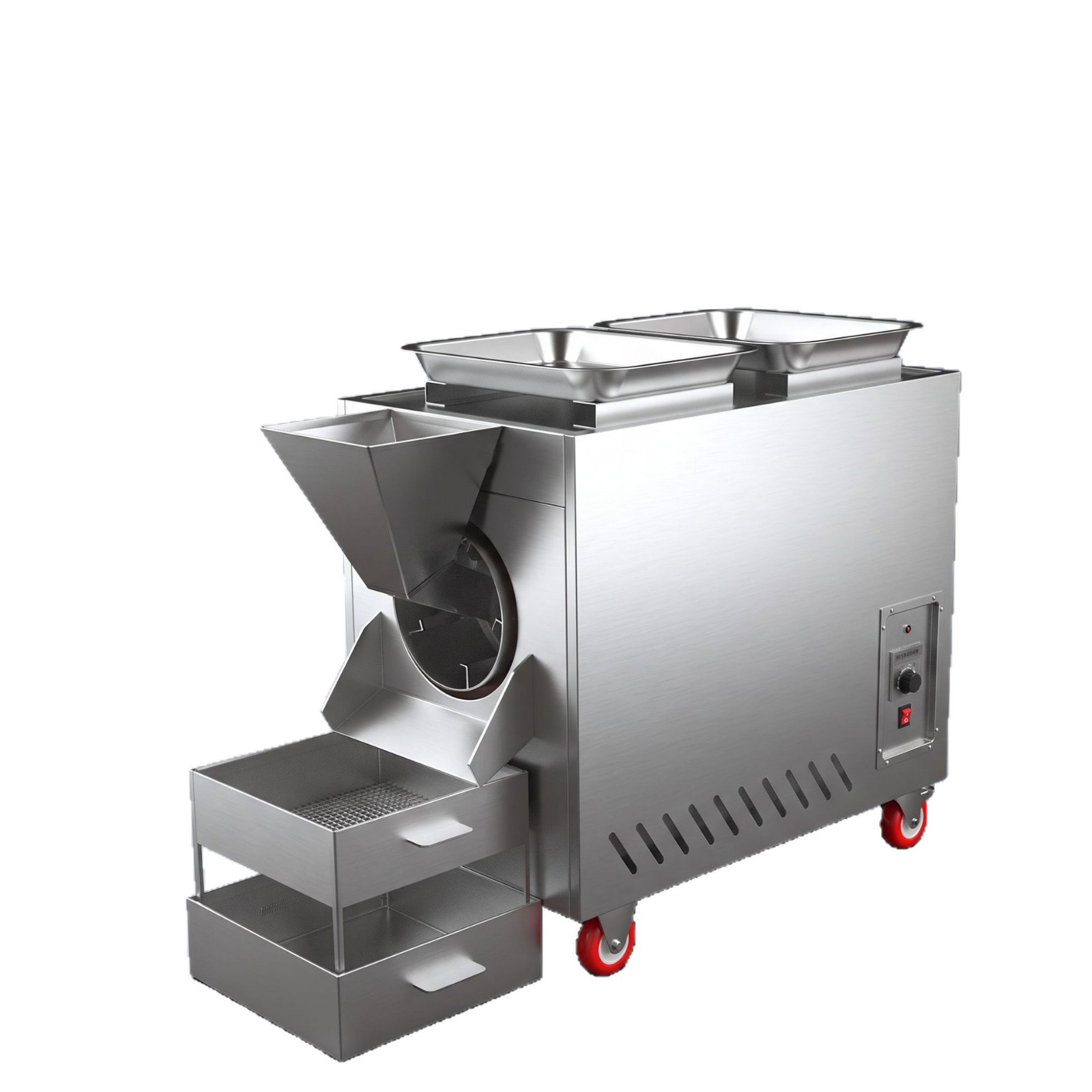 Horizontal electric heating/gas roasting machine, commercial stainless steel drum roasting machine for chestnuts, peanuts and melon seeds, manufacturer Item Picture