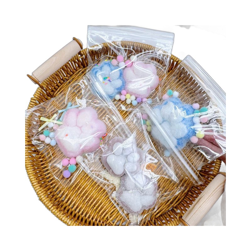 Stress-relieving plush cat paw Kneading Fun Jelly wax as you like, slow rebound, female Internet celebrity stress-relieving toy, plush mini Item Picture