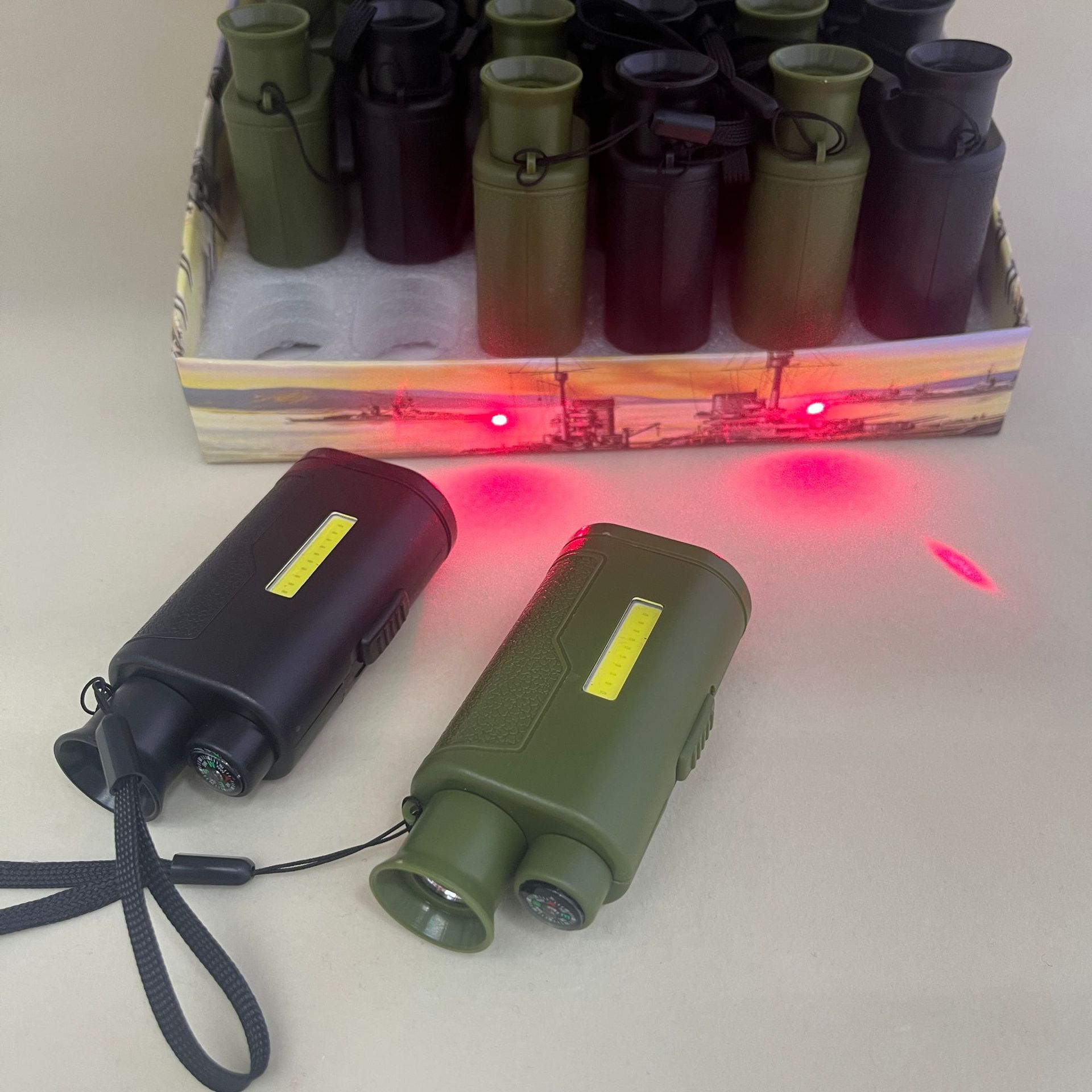 New model 39# monocular with compass, red laser COB lamp, student gift Specification image