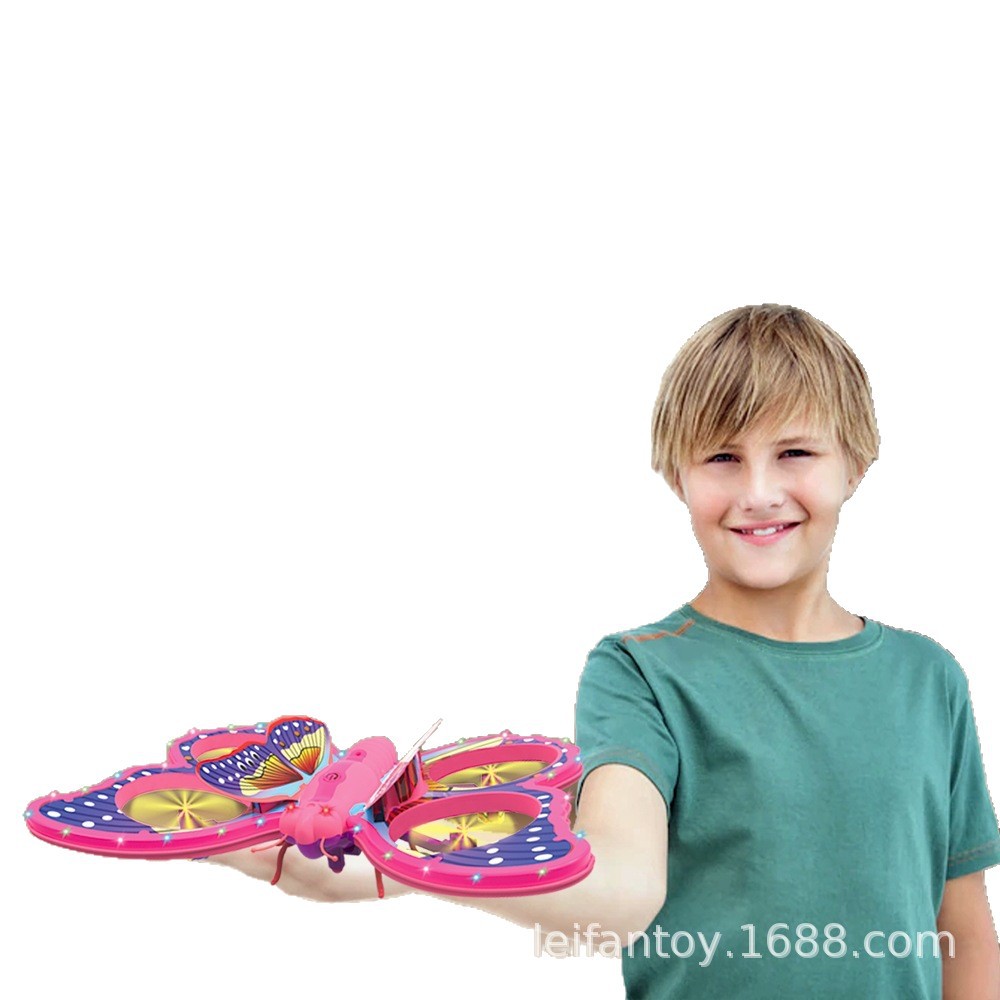 The new flashing butterfly quadcopter with dazzling lights can roll and avoid obstacles. It's a toy for boys and girls Item Picture