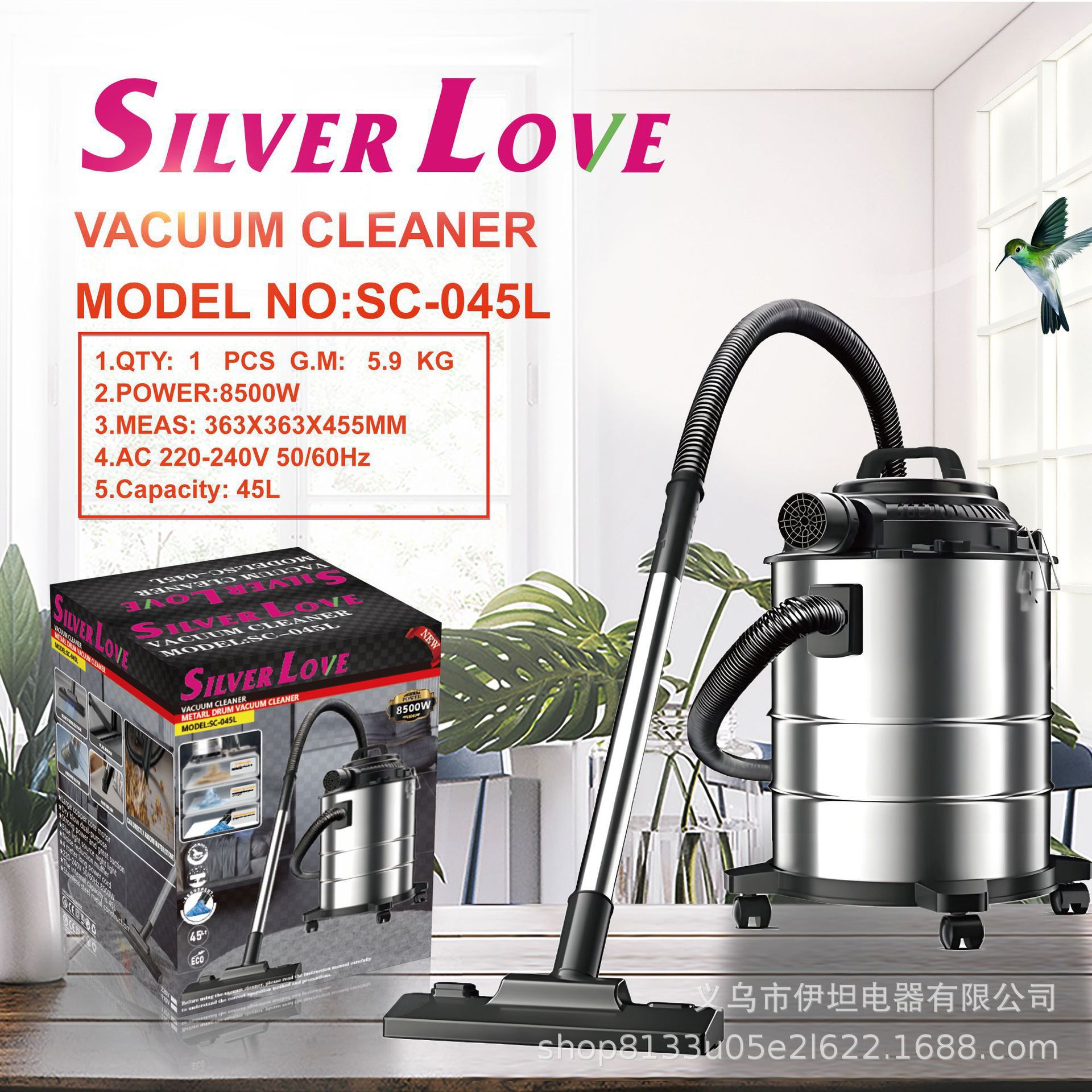 家用吸尘器大功率桶式吸尘器干湿吹多用商用工业吸尘机跨境外贸