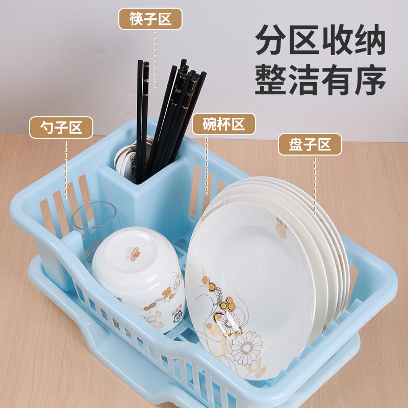 Draining bowl and plate rack, chopsticks sink, storage rack, multi-functional thickened household kitchen draining basket, bowl rack basket Specification image