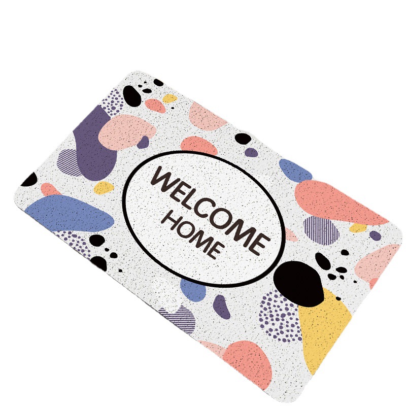Fresh and clean cartoon high-elasticity bathroom floor MATS, entrance door MATS, wear-resistant, scratch-resistant and anti-slip silk ring floor MATS Item Picture