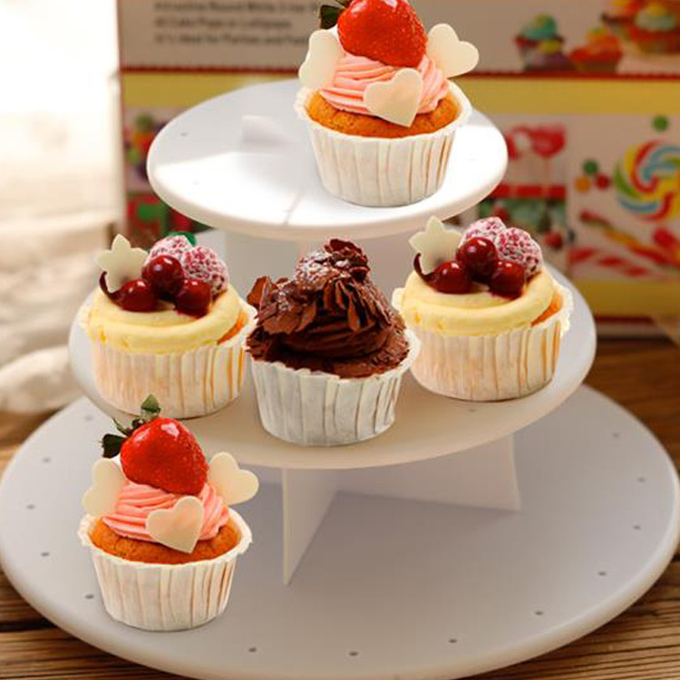 Three-layer storage rack for lollipop cake with handles, retail snack tasting rack, dessert display rack with handles Specification image