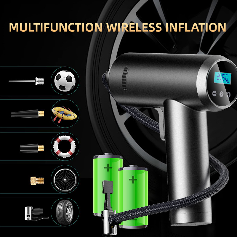 Vehicle-mounted air pump, intelligent digital display wireless air pump, hand-held gun portable emergency pump, electric air pump Application Scenario