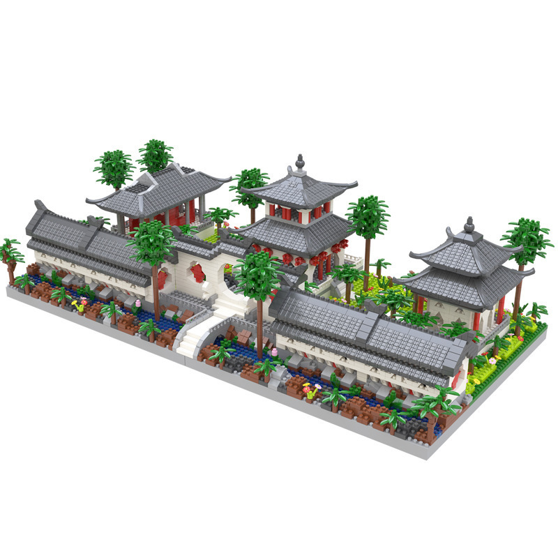 Medium-sized Suzhou Mengtingyuan Chinese-style architectural puzzle micro-particle assembly building block toy gift display model Item Picture