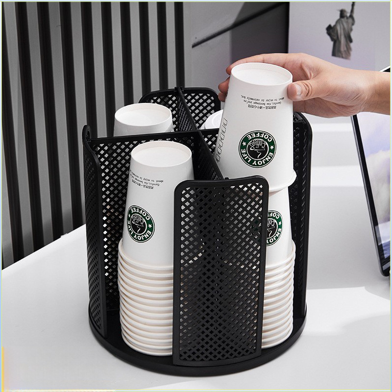 Paper cup holder, disposable cup storage rack, milk tea shop desktop cup lid, water cup, coffee paper cup, plastic commercial storage