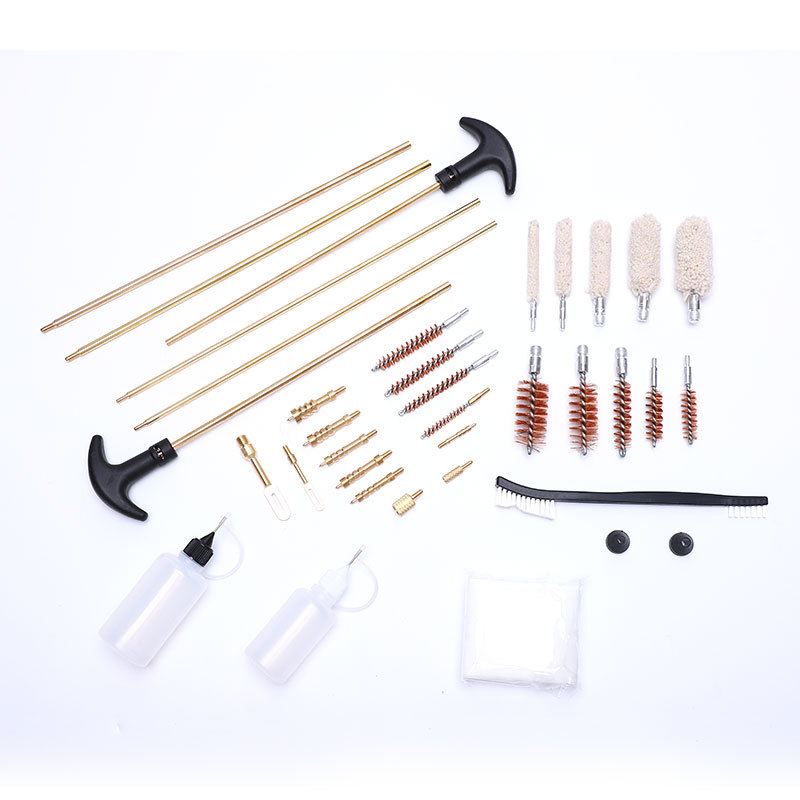 Jujian Amazon's best-selling recommended gun cleaning tool, gun barrel brush set, blow-molded box with oil can, portable gun cleaning brush Specification drawing