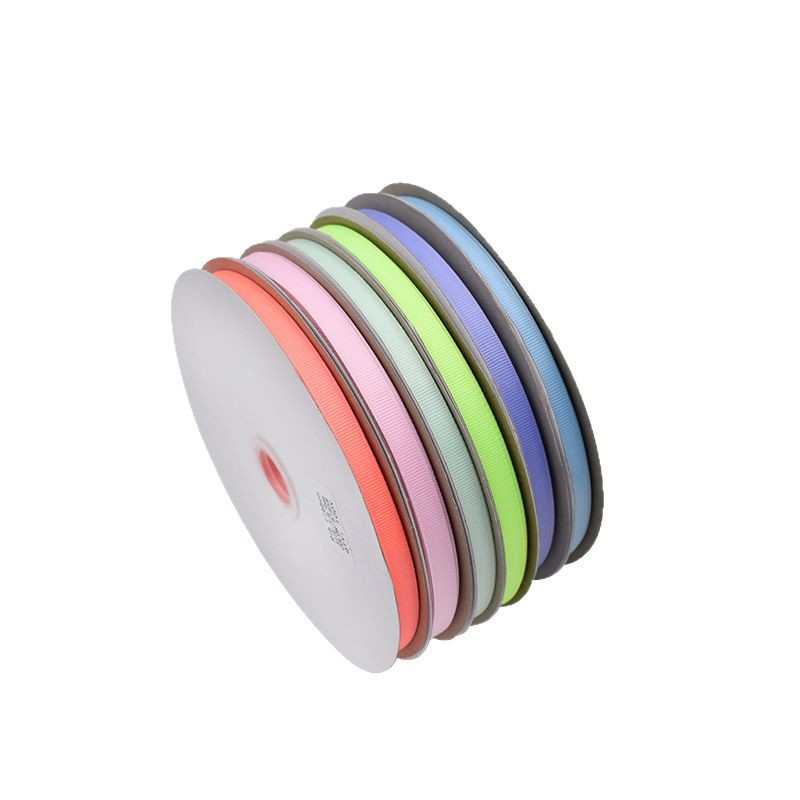 1cm ribbed tape, striped webbing, thickened double-sided threaded tape, solid color diy handmade bow plain weave tape on special offer Item Picture