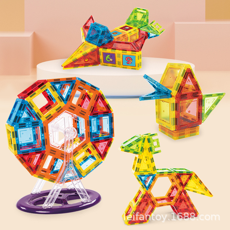 Xinbida Color Window Magnetic Sheet English Set Early Education Assembly Toy Magnetic Brick Castle Building Block Toy Application Scenario