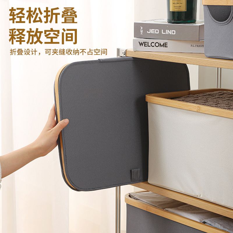 Bamboo-Framed Oxford Fabric Waterproof Storage Bag, Foldable Large-Sized Dirty Clothes Basket, Available In Multiple Sizes, Customization Supported Specification drawing