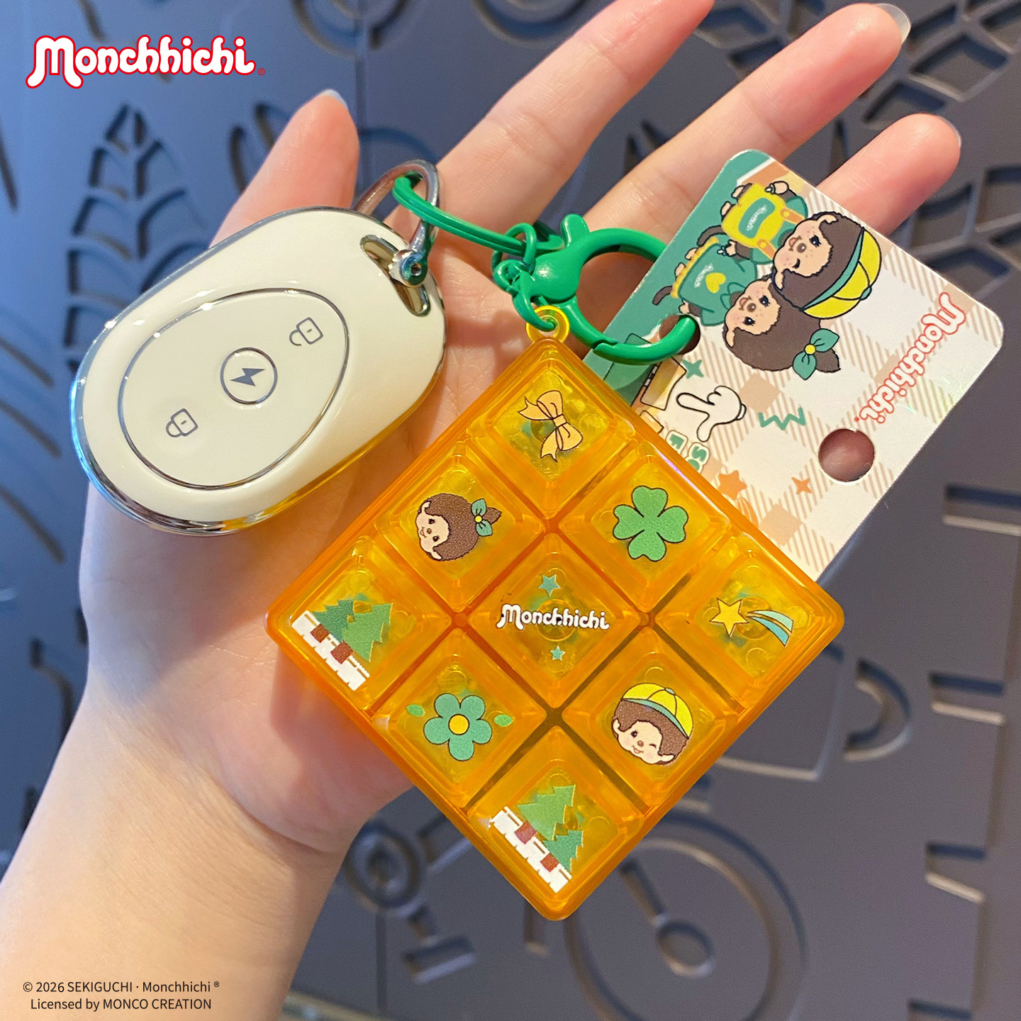 Authentic cute and fun 9-grid keyboard keychain, creative stress-relieving portable key toy, adorable schoolbag pendant for girls Specification image