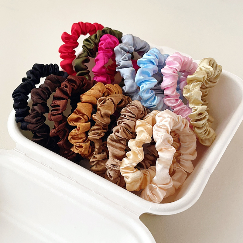 欧美跨境小号大肠发圈女头绳亚马逊纯色发绳高弹力橡皮筋发饰批发