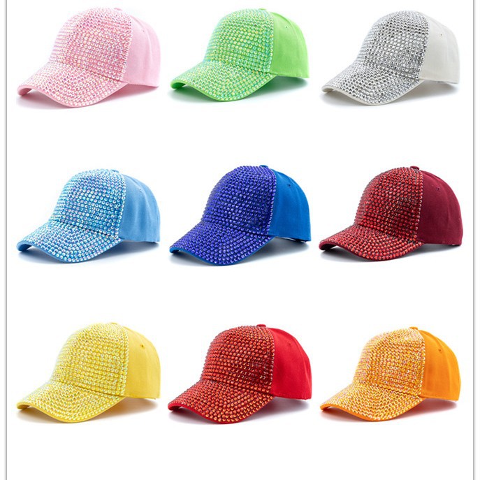 Huakai's Spring and summer new cross-border exclusive Korean-style trendy full diamond baseball cap and sunshade outdoor sun hat details Picture